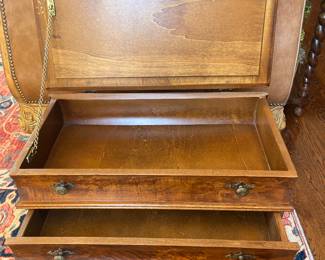 Vintage Burl Wood Book Stack Side Table, 23" W x 20"T x 12.25" - 395.00 (small scratch on top)