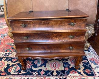 Vintage Burl Wood Book Stack Side Table, 23" W x 20"T x 12.25" - 395.00 (small scratch on top)