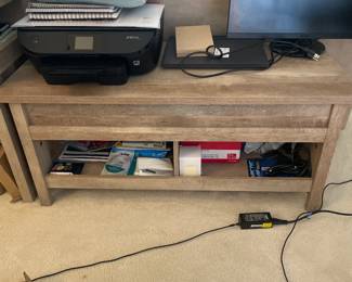 Lift Top Coffee Table with Hidden Storage & Shelf (Brown) - 43" x 19.45" x 19"H - $78.00