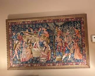Wine Spectator 15th Century Flemish Grape Harvest Tapestry Reproduction - 37"T x 58"L - $325.00 
