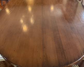 French Country Solid Wood Double Pedestal Oval Dining Table (88" x 51" x 30"H) with 6 Side and 2 Captain Chairs - $4,200.00/9 Piece Set - *Captain chairs have a monogram "M"* 