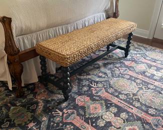 Woven Top Wooden Bench for Bedroom or Living Room, 48"W x 19"T - $75.00