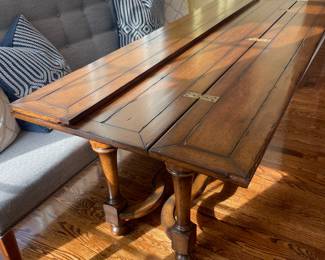 KDR Designer Showrooms Multifunctional Butterfly Leaf Table with Solid Wood Base Table: Dining/Console Table - $1,800.00