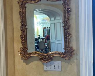 Gold Ornate Frame Mirror, 36”x23” - $325.00