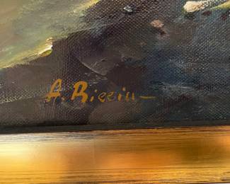 Tramonto a Positano Andrea Riccio (Napili 1954),60 x 60 cm - $425.00