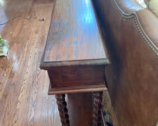 Wood Console Table with 3 Drawers, 6 Twisted Legs and Lower Shelf, 54" x 12" x 32"T - $525.00