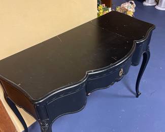 Vintage French Provincial Black Vanity Table with Mirror - $75.00 *Scratches and Marks*