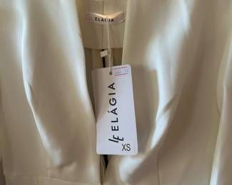 White Plunging V-Neck Elagia Dress - Size XS - $65.00