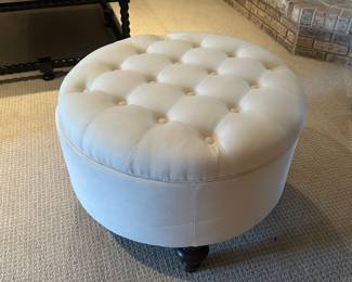 Cream Tufted Round Ottoman - 29"W - $80.00 