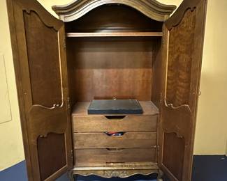 French Provincial Walnut Armoire/Wardrobe - 78"H x 41"W x 21"D - $250.00