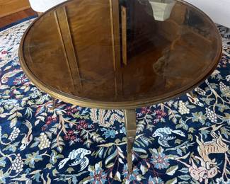 Century Cocktail Table with Inlaid Antique Mirror Top, Bronze Finish Wrought Iron Base (Designed by Pride Sasser),38"W x 38"D x 20.25"H - $1800.00