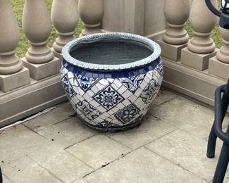 Tuscan Mosaic Tile Ceramic Outdoor Planter, Large - $58.00