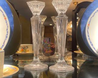 Waterford Marquis Clear Crystal Candlesticks Pair 8 Inch - $58.00/Pair