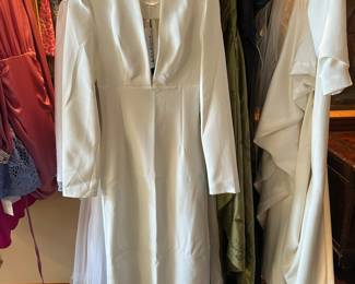 White Plunging V-Neck Elagia Dress - Size XS - $65.00