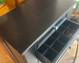 Wood Jewelry Armoire with Mirror,40"T x 20"W x 12"D - $75.00 **Few Scratches on top**