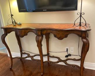 French Provincial Console Table | Ornate Carved Accent Table, 60w x 35t x 18d - $345.00