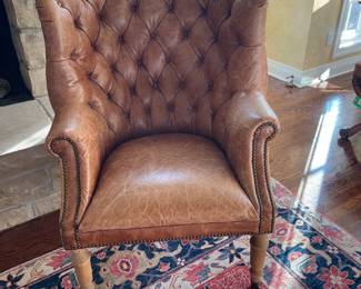 Tufted Arm Leather Armchair from 3 French Hens - $1,100 / Each