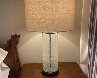 24" Crackled Glass Contemporary Maxax Glass Table Lamps - $64.00/Pair