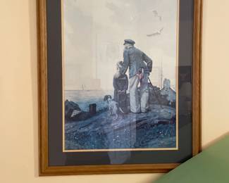 Norman Rockwell Outward Bound Framed Matted Print 18.5 x 22.5 -$38.00