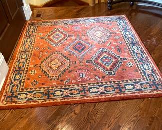 Safavieh Heritage Collection Rust/Navey 100% Wool Pile 5' x 5' square Rug - $75.00 - $125.00