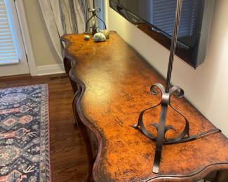 French Provincial Console Table | Ornate Carved Accent Table, 60w x 35t x 18d - $345.00