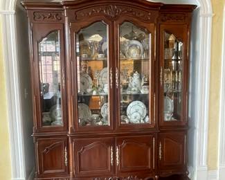 French Provincial Breakfront China Cabinet, 6' x 83" x 17"D - $2,400.00