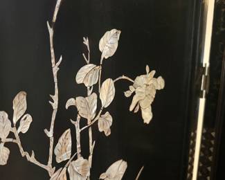 Screen - detail of mother of pearl inlay