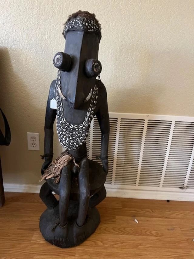 Vintage handcarved African tribal statue
