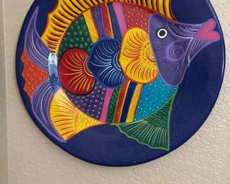 Ceramic fish wall plate
