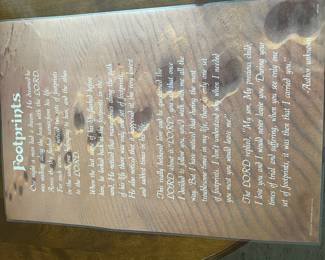 Framed "Footprints" Poem and "Dearest Mother" Poem