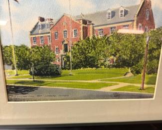Watercolor Painting of Old Village Hall, Lombard, Illinois by Hart Gray