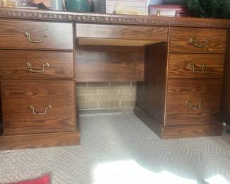 Vintage Oak Desk with Drawers