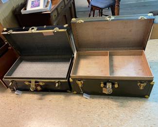 Vintage Steamer Trunks with Brass Hardware