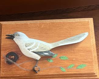 Jonathan Jones Originals Hand Carved Bird Plaques (Mockingbird, Ibis, Red-Headed Woodpecker)