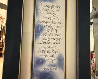Framed "Perhaps They Are Not Stars" Calligraphy Art - Eskimo Legend