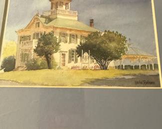 Original Ink & Watercolor Architectural Painting by American Artist Karsten Topelmann