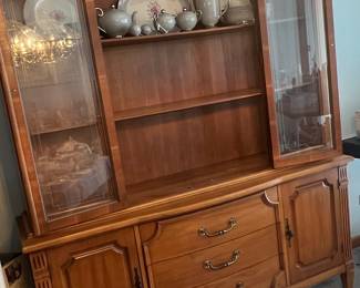 Vintage French Provincial Style China Cabinet Hutch