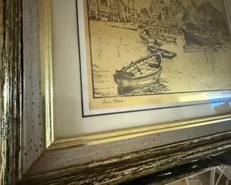Lionel Barrymore "San Pedro" Gold Foil Etching