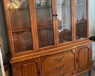 Vintage French Provincial Style China Cabinet Hutch