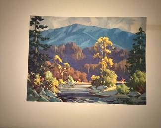 Mountain Landscape River Painting by Byron Birdsall