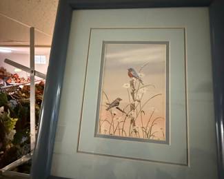 Robert Pence "Spring Awakening" Lithograph with Birds and Daisies
