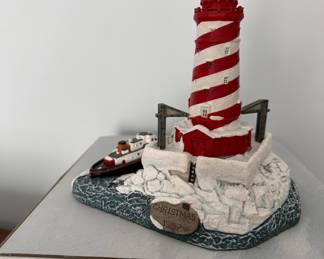 Harbour Lights Christmas 1997 White Shoal Light Figurine
