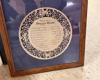 Rules for a Happy Home Framed Print