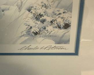 Charles L. Peterson Watercolor Print of Winter Scene