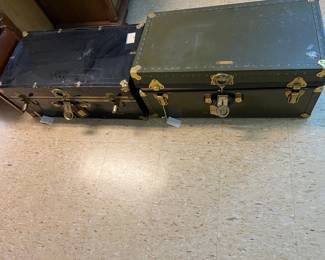 Vintage Steamer Trunks with Brass Hardware