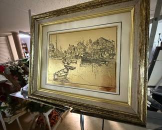 Lionel Barrymore "San Pedro" Gold Foil Etching