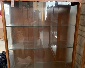 Vintage Curio Cabinet with Sliding Glass Doors