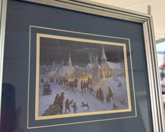 Thomas Kinkade "Sunday Evening Sleigh Ride" Art Print