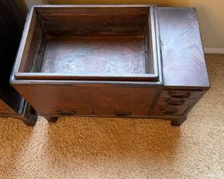 Antique Japanese  Meiji Era Hibachi Wooden Brazier 5 Drawer Tansu 23”