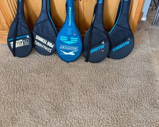 Lots of brand new tennis racquets and badminton 